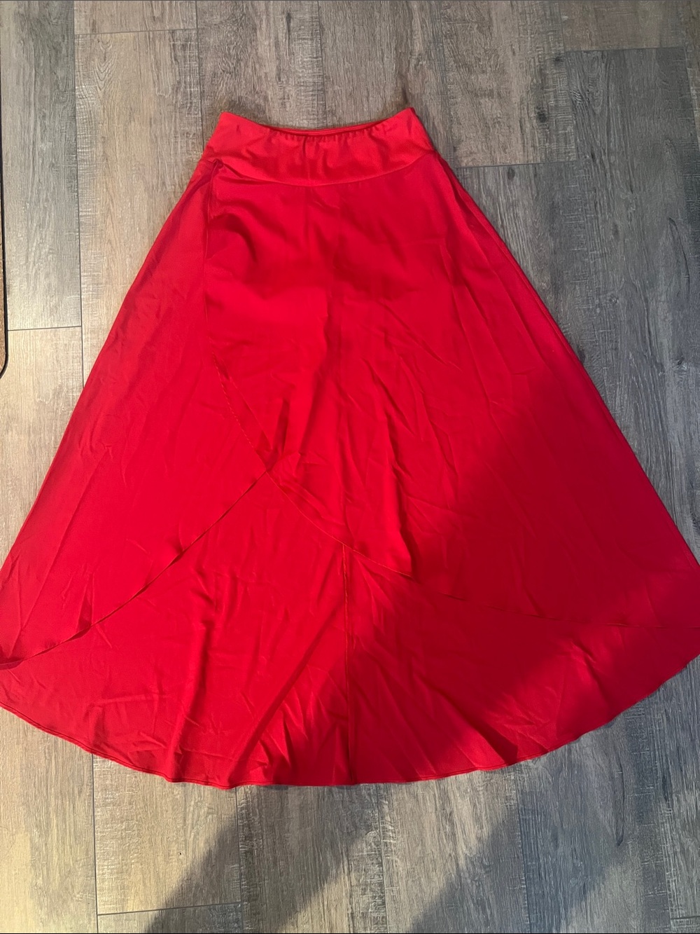 HALARA Red Flowing Maxi Skirt